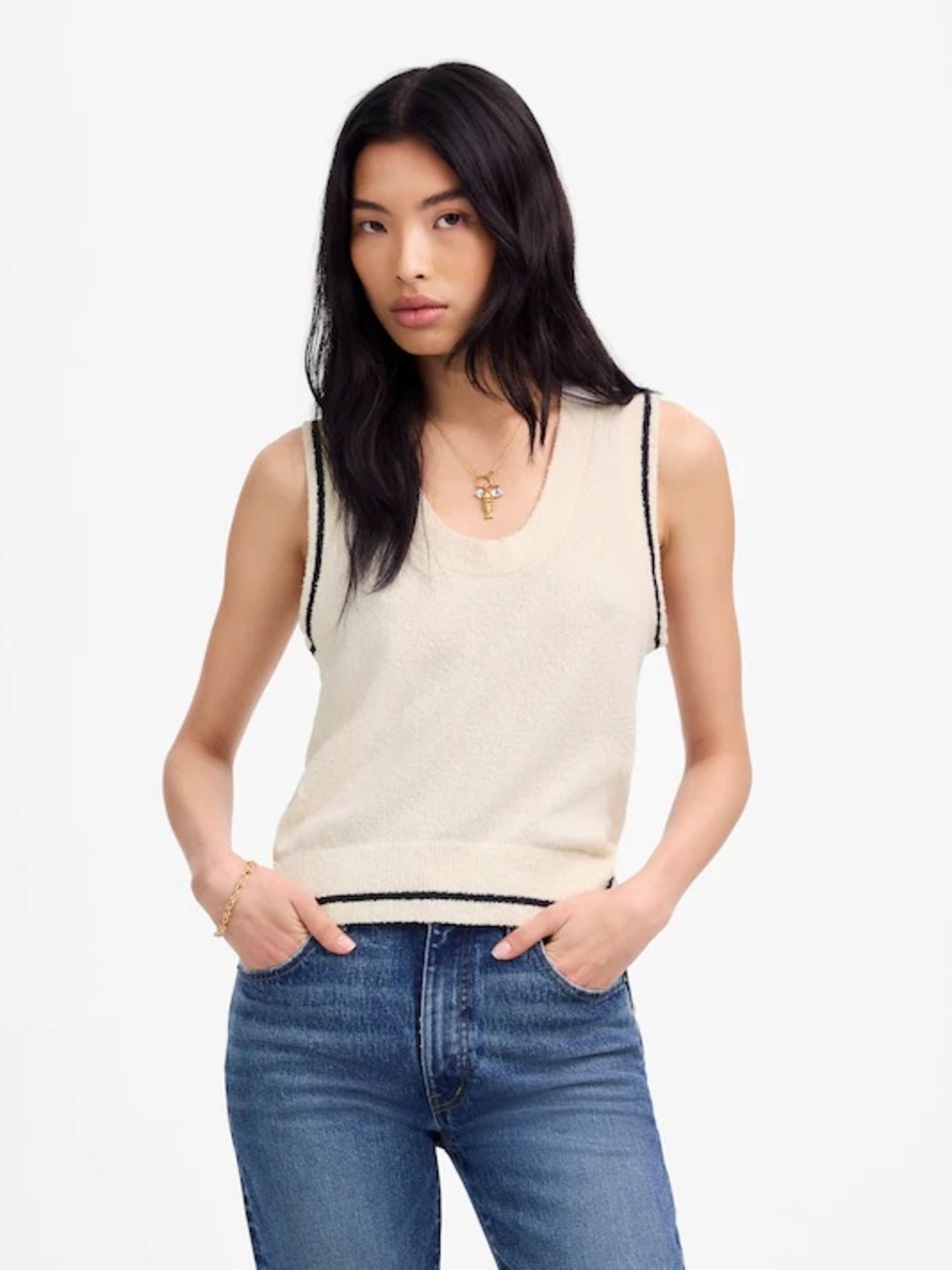 NWT Madewell Bouclé-Knit Sweater Tank XL